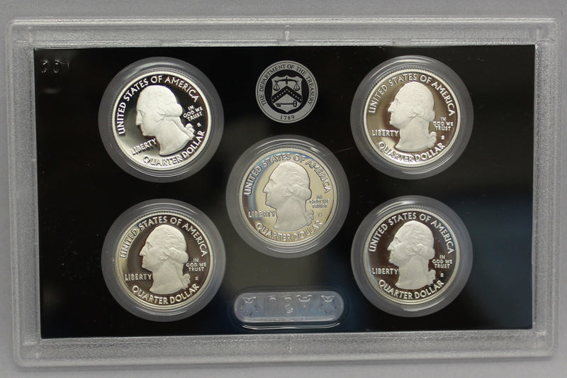 2011 America the Beautiful Quarter Proof Set 90% Silver (OGP) 5 coins