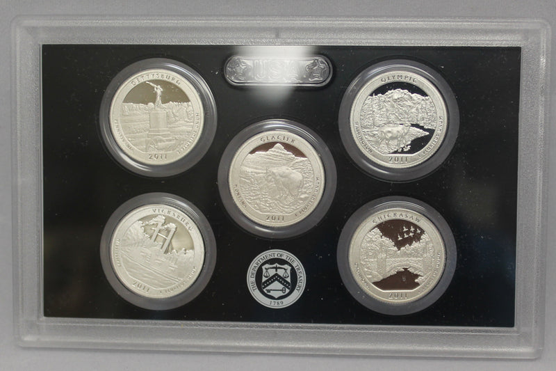 2011 Proof Silver ATB Quarter Set Gem Cameo No Box/COA