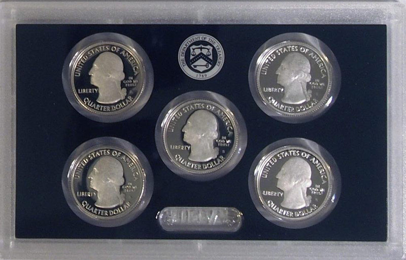 2014 America the Beautiful Quarter Proof Set 90% Silver (OGP) 5 coins