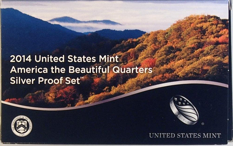 2014 America the Beautiful Quarter Proof Set 90% Silver (OGP) 5 coins