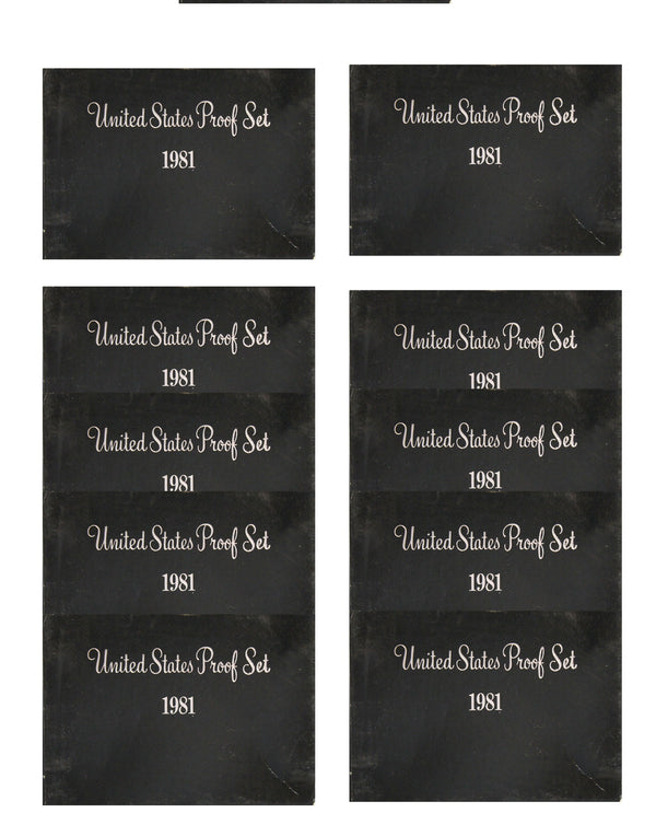 1981 Proof set 10 Pack CN-Clad Susan B Anthony Kennedy- (OGP) 60 coins