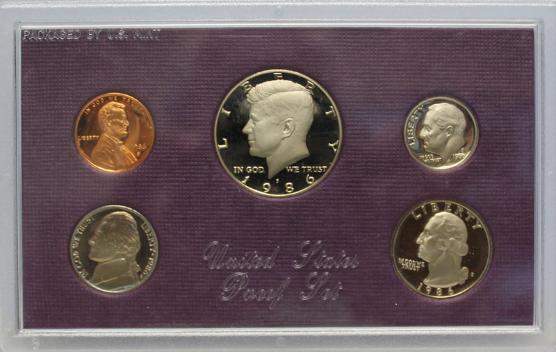 1986 Proof Set CN-Clad (OGP) 5 coins