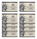 1999 Proof set 10 Pack CN-Clad Kennedy Half dollar  State Hood Quarters - (OGP) 90 coins