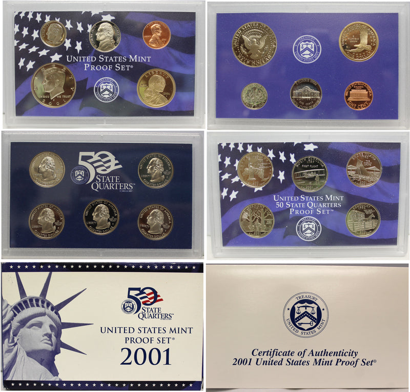 2001 Proof Set CN-Clad (OGP) 10 coins