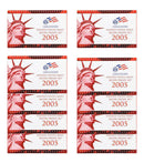 2005 Silver Proof set 10 Pack Kennedy, State quarters - (OGP) 110 coins