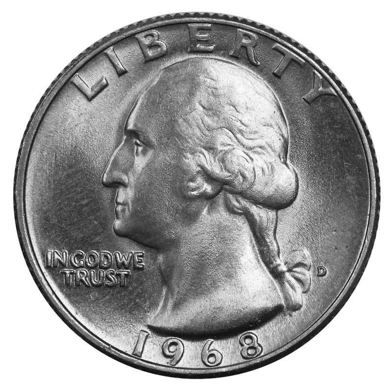 1968 -D Washington Quarter Roll BU Clad 40 US Coins