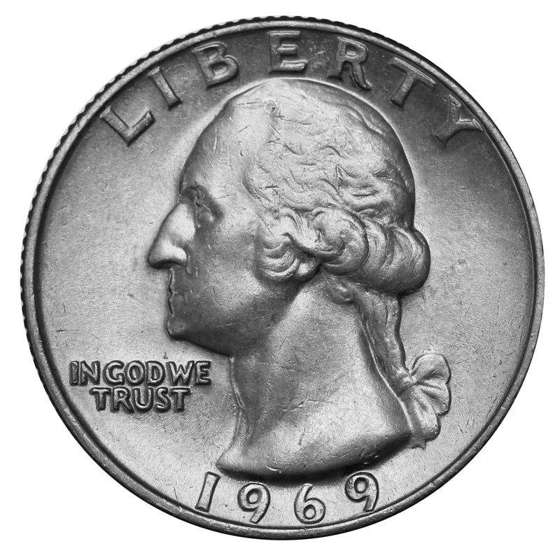 1969 -P Washington Quarter Roll BU Clad 40 US Coins