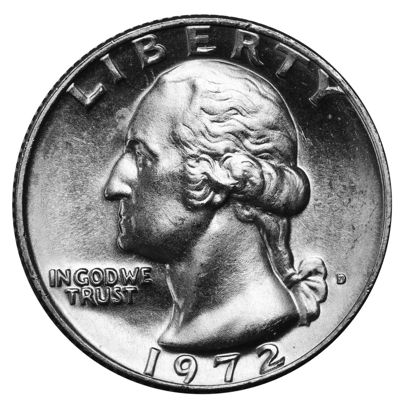 1972 -D Washington Quarter Roll BU Clad 40 US Coins