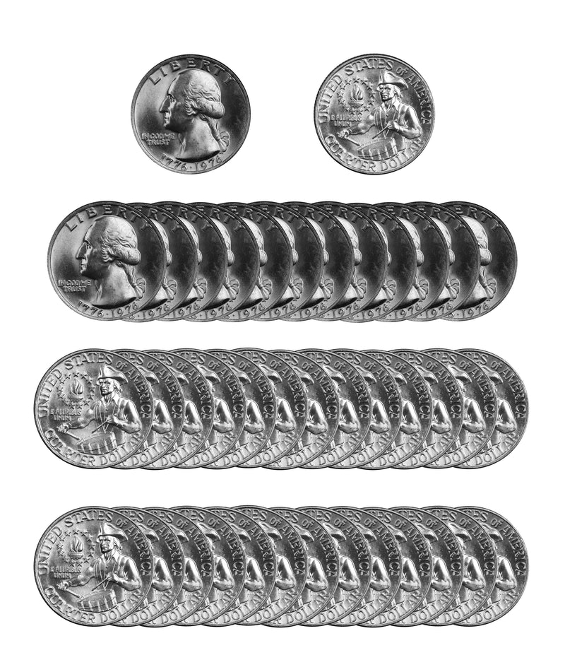 1976 -P Washington Quarter Roll BU Clad 40 US Coins