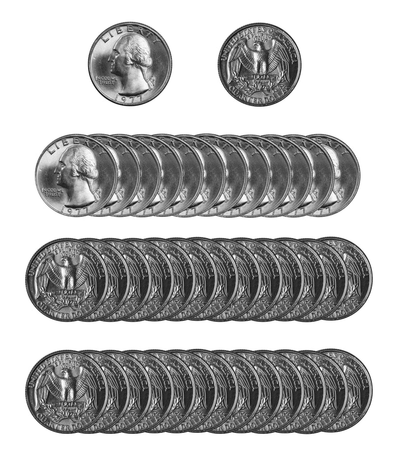 1977 -P Washington Quarter Roll BU Clad 40 US Coins