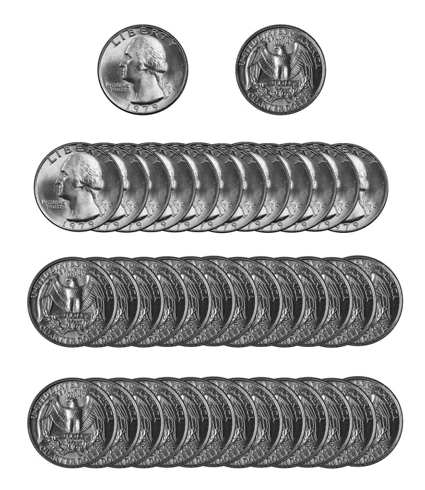 1979 -D Washington Quarter Roll BU Clad 40 US Coins
