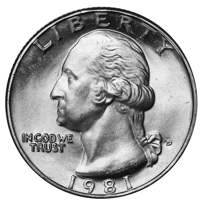 1981 -D Washington Quarter Roll BU Clad 40 US Coins