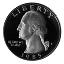 1985 S Washington Quarter Gem Deep Cameo Proof Roll CN-Clad (40 Coins)