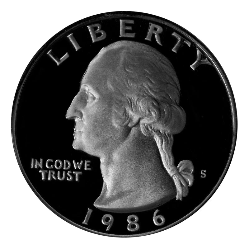 1986 S Washington Quarter Gem Deep Cameo Proof Roll CN-Clad (40 Coins)