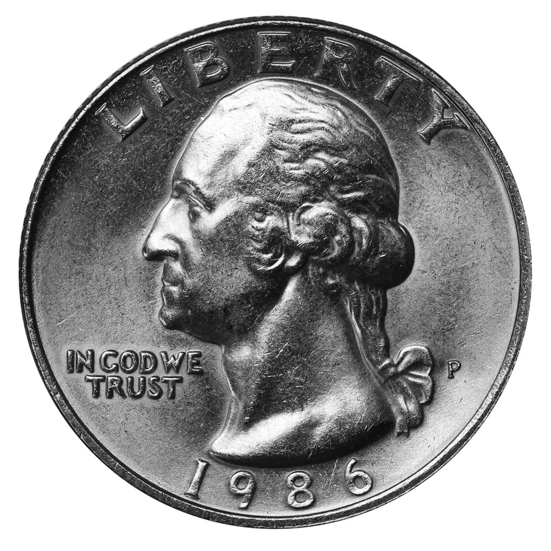 1986 -P Washington Quarter Roll BU Clad 40 US Coins