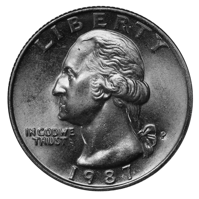 1987 -P Washington Quarter Roll BU Clad 40 US Coins