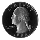 1988 S Washington Quarter Gem Deep Cameo Proof Roll CN-Clad (40 Coins)