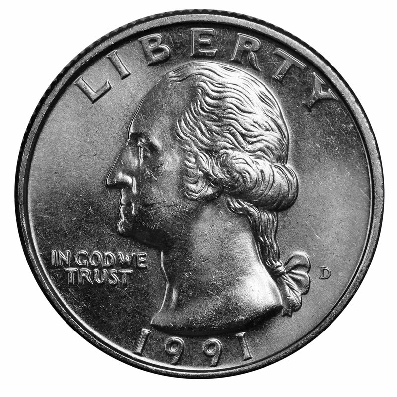 1991 -D Washington Quarter Roll BU Clad 40 US Coins