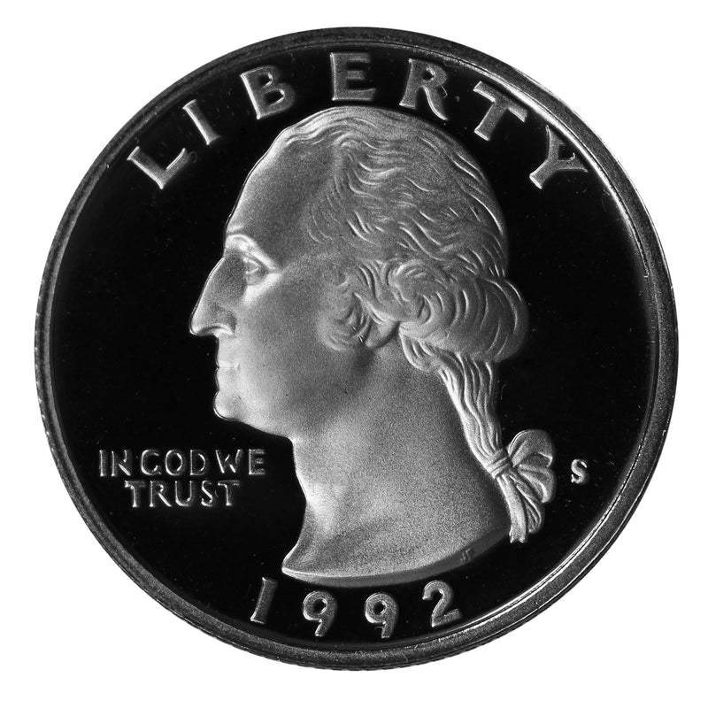 1992 S Washington Quarter Gem Deep Cameo Proof Roll CN-Clad (40 Coins)