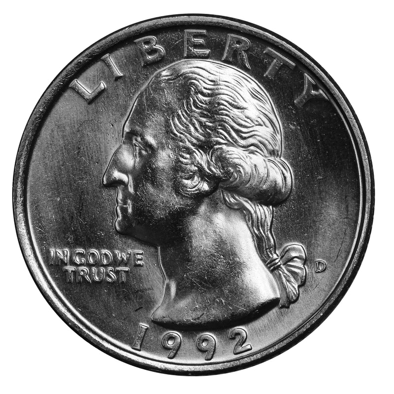 1992 -D Washington Quarter Roll BU Clad 40 US Coins
