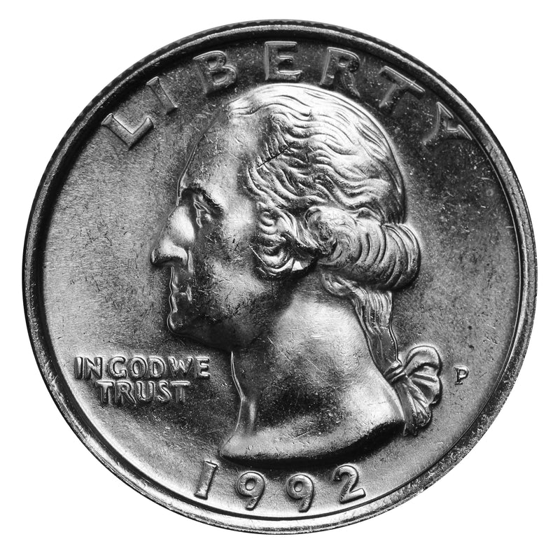 1992 -P Washington Quarter Roll BU Clad 40 US Coins