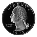 1993 S Washington Quarter Gem Deep Cameo Proof Roll CN-Clad (40 Coins)