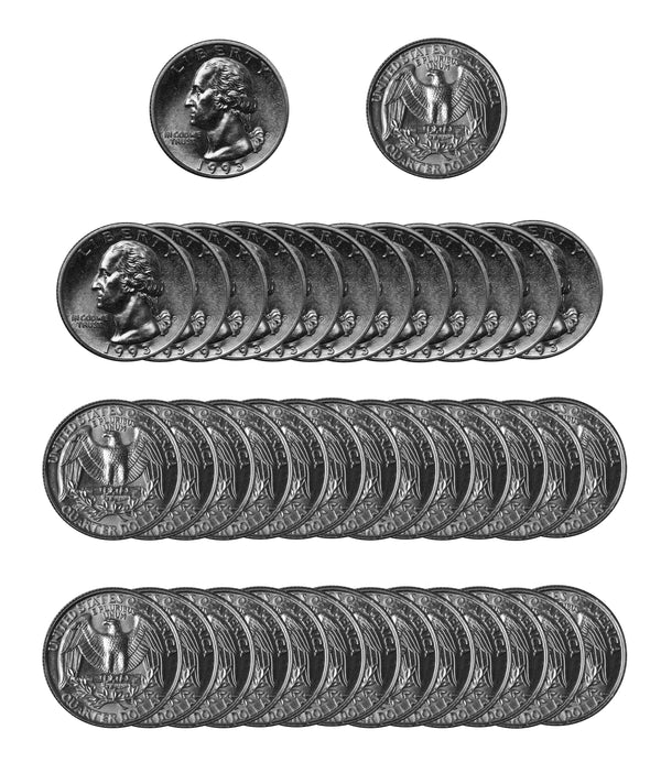 1993 -P Washington Quarter Roll BU Clad 40 US Coins