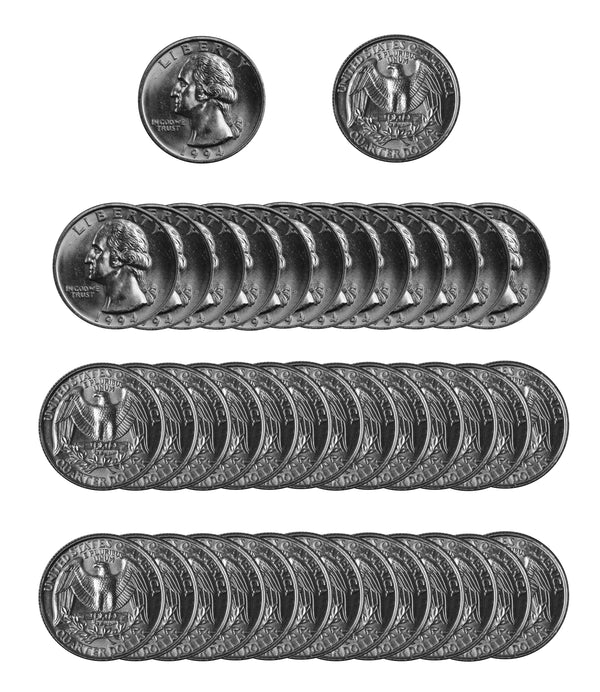 1994 -D Washington Quarter Roll BU Clad 40 US Coins