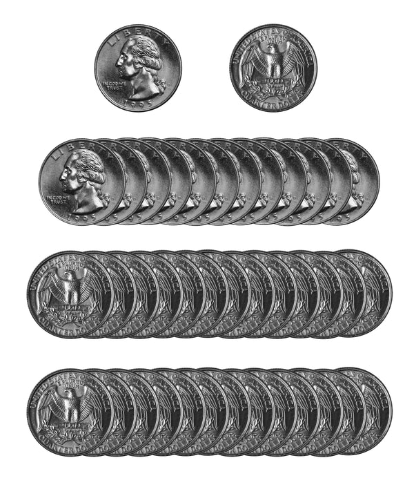 1995 -D Washington Quarter Roll BU Clad 40 US Coins