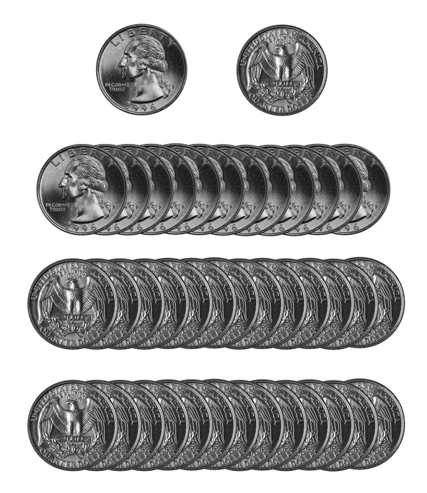 1996 -P Washington Quarter Roll BU Clad 40 US Coins