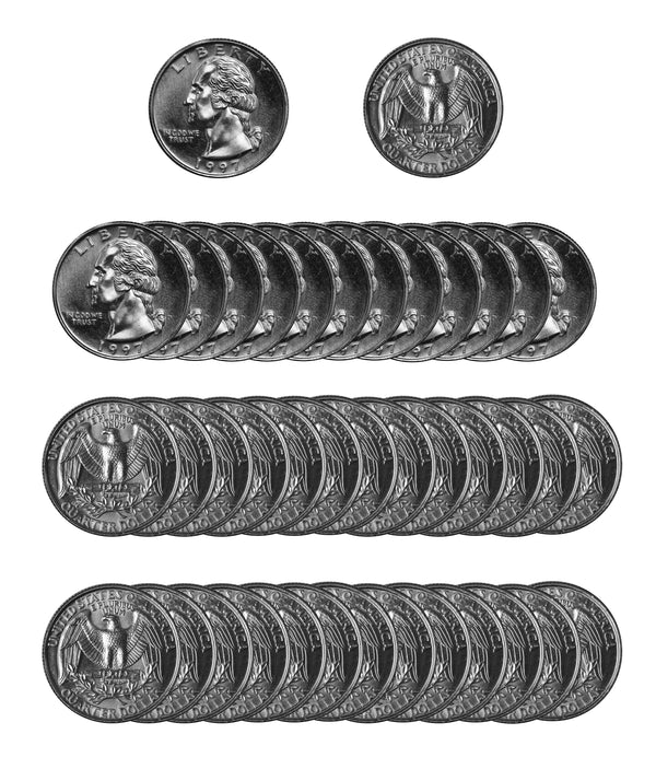 1997 -D Washington Quarter Roll BU Clad 40 US Coins
