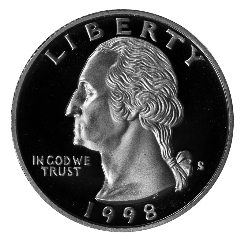 1998 S Washington Quarter Gem Deep Cameo Proof Roll CN-Clad (40 Coins)