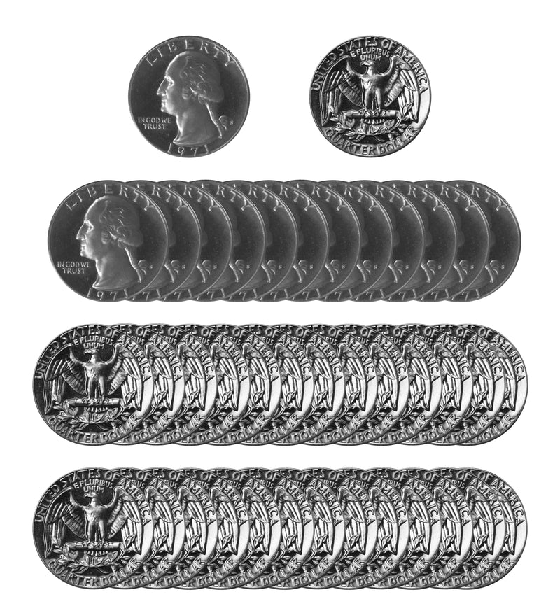 1971 S Washington Quarter Choice Gem Proof Roll CN-Clad (40 Coins)