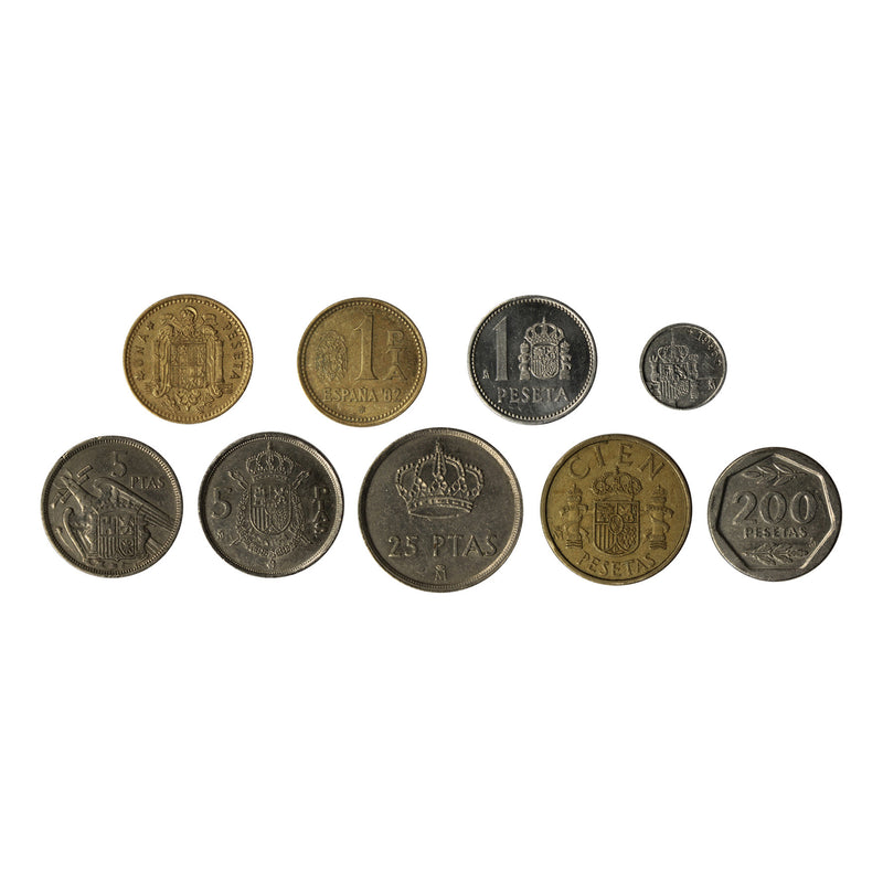 Spain Pre-Euro Circulated Type Set 9 coins