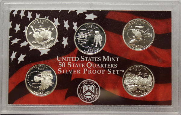 2002 Proof Silver State Quarter Set Gem Cameo No Box/COA