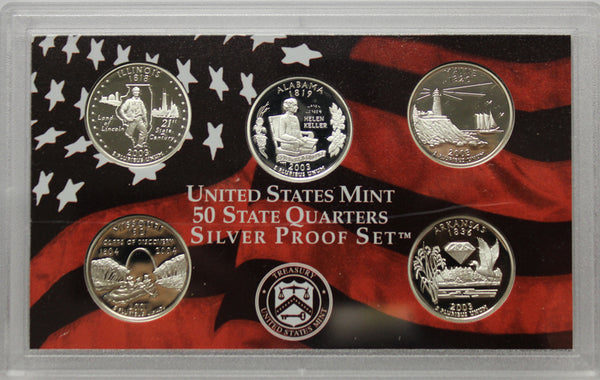 2003 Proof Silver State Quarter Set Gem Cameo No Box/COA