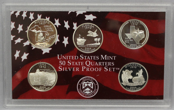 2004 Proof Silver State Quarter Set Gem Cameo No Box/COA