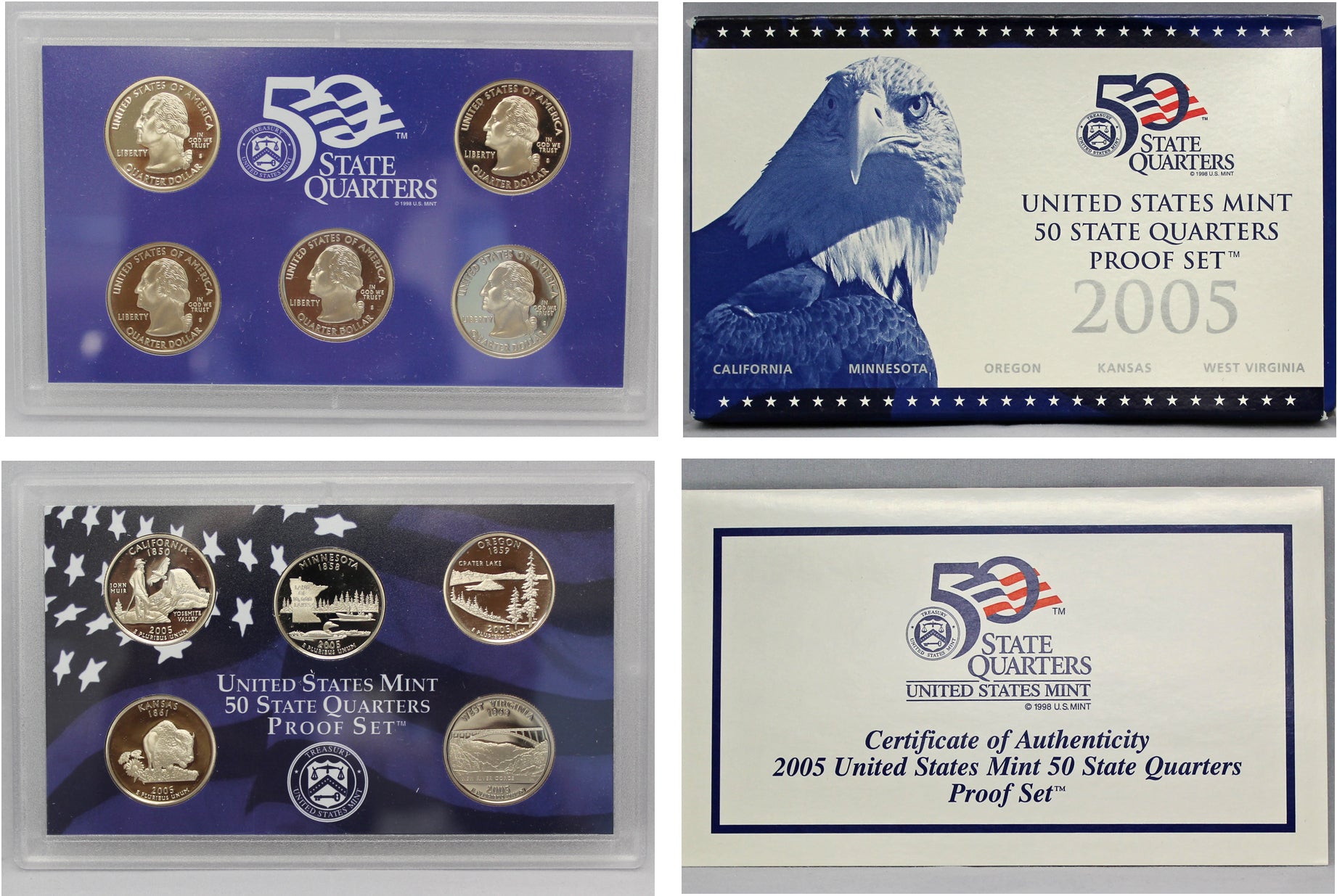 2005 thru 2008 US Mint Clad Quarter Proof Set 50-State