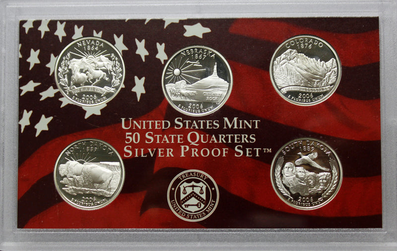 2006 State Quarter Proof Set 90% Silver (OGP) 5 coins
