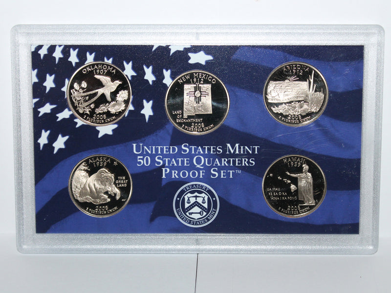 2008 State Quarter Proof Set CN-Clad (OGP) 5 coins