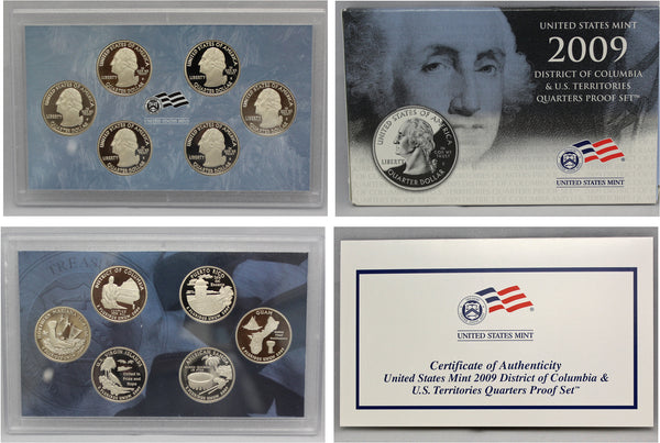 2009 DC & Territory Quarter Proof Set CN-Clad (OGP) 6 coins