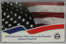 2010 America the Beautiful Quarter Proof Set CN-Clad (OGP) 5 coins
