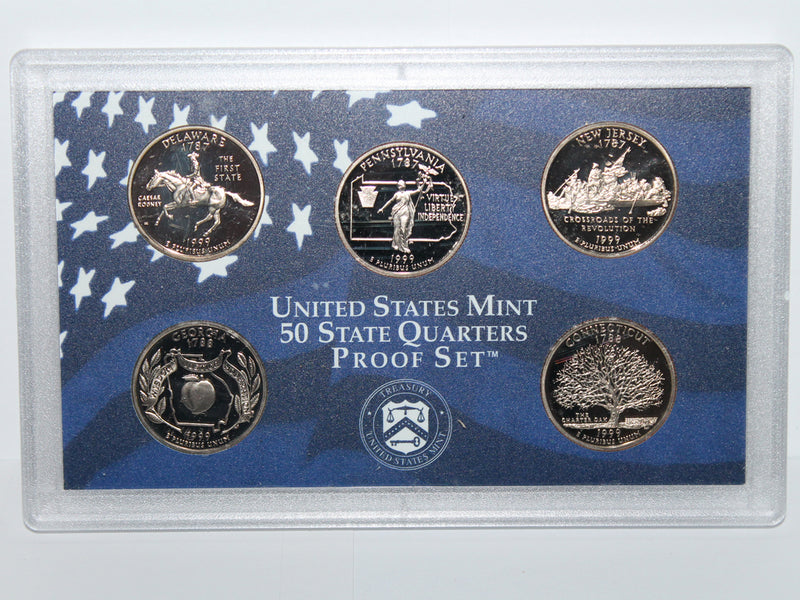 1999 State Quarter Proof Set CN-Clad (OGP) 5 coins