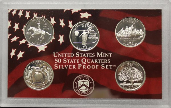 1999 Proof Silver State Quarter Set Gem Cameo No Box/COA