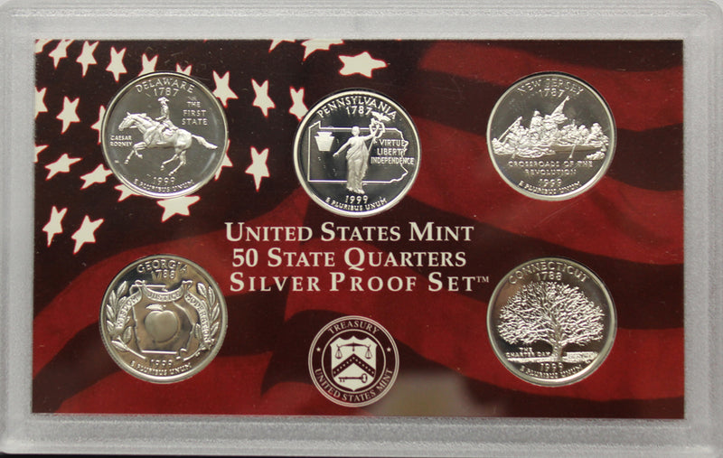 1999 Proof Silver State Quarter Set Gem Cameo No Box/COA