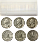 Washington Quarter 25c Roll 90% silver - $10 face 40 US coins